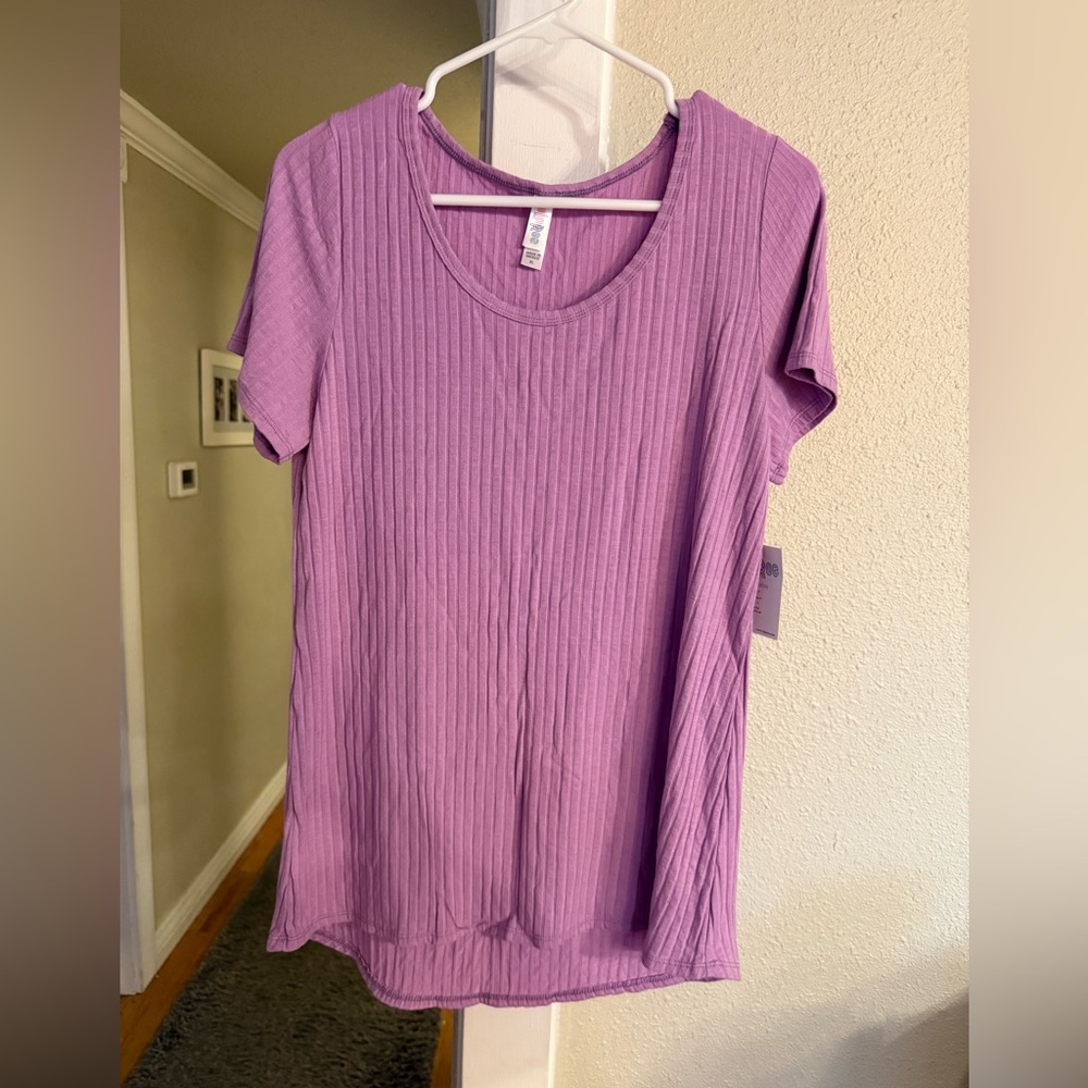 Lularoe Classic Tee Tshirt Ribbed Purple Lavender size XL NWT